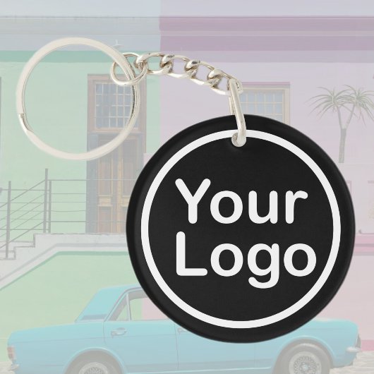 Porte-clés Ajouter votre propre logo | Arrière - plan noir
