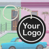 Porte-clés Ajouter votre propre logo | Arrière - plan noir
