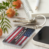 Porte-clés Ajouter votre texte sur le drapeau américain (Devant droit)