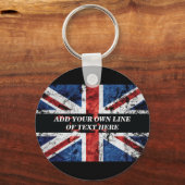 Porte-clés Ajouter votre texte sur le drapeau anglais Jeu d'o (Recto)