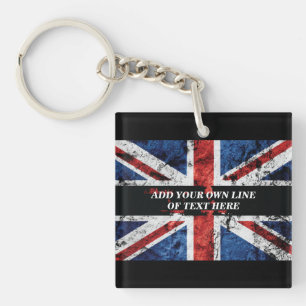 Porte-clés Ajouter votre texte sur le drapeau anglais Jeu d'o