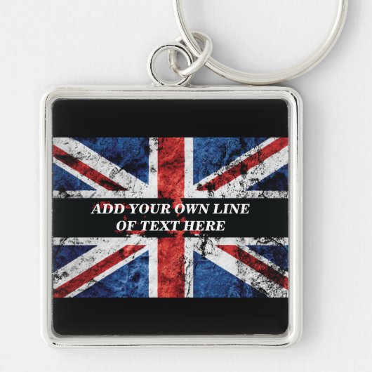 Porte-clés Ajouter votre texte sur le drapeau anglais Jeu d'o (Devant)