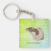 Porte-clés Ajoutez votre conception nommée de rat (Devant)