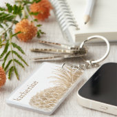 Porte-clés Ajoutez votre nom | Pinneapple Tropical Or (Devant droit)
