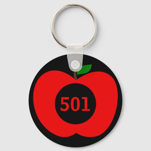 Porte-clés Ajoutez votre numéro de maison/ Monogramme Red App (Recto)