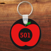 Porte-clés Ajoutez votre numéro de maison/ Monogramme Red App (Recto)