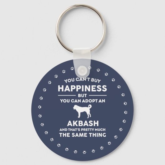 Porte-clés Akbash chien race adoption bonheur (Recto)