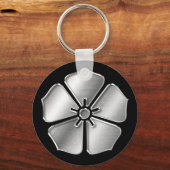 Porte-clés Akechi Clan Kamon Argent Chrome (Recto)