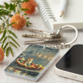 Porte-clés Akita Christmas Festive Voyage (Devant droit)