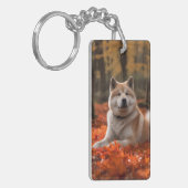 Porte-clés Akita en automne Feuilles automne s'inspire (Devant gauche)