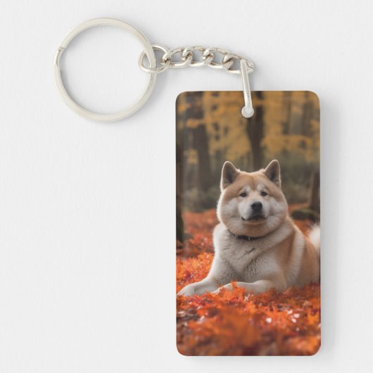 Porte-clés Akita en automne Feuilles automne s'inspire (Devant)