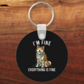 Porte-clés Akita Inu Christmas I'm Fine Everything Is Fine (Recto)
