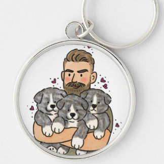 Porte-clés Akita Inu Japonais Bringé