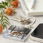 Porte-clés Akita Laisser Neige Noël (Devant Droit)