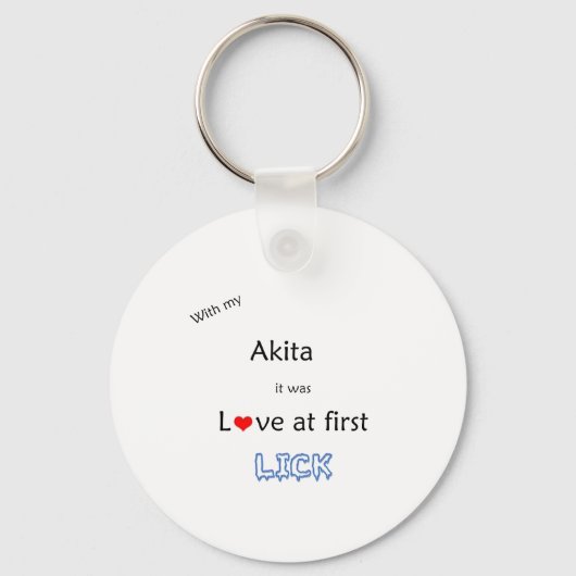 Porte-clés Akita Lick Design (Recto)