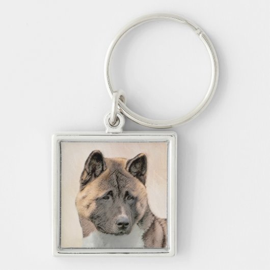 Porte-clés Akita Peinture - Cute Original Chien Art (Devant)