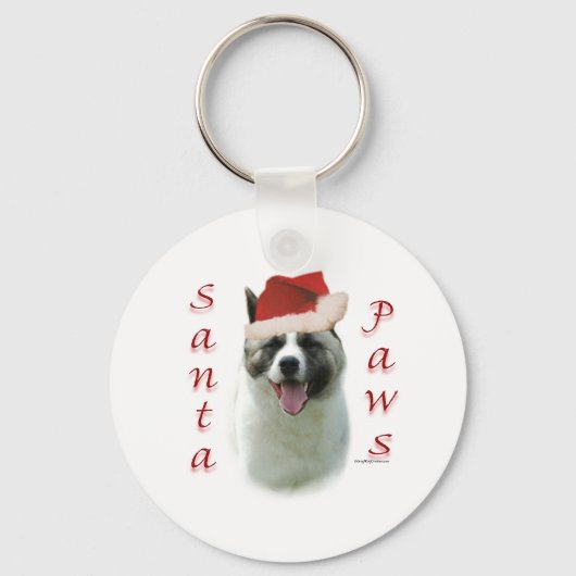 Porte-clés Akita Père Noël Paws (Recto)