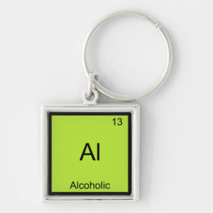 Porte-clés Al - Élément de Chimie Alcoolique Symbole Drôle