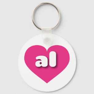 Porte-clés Alabama coeur rose chaud - J'aime tous