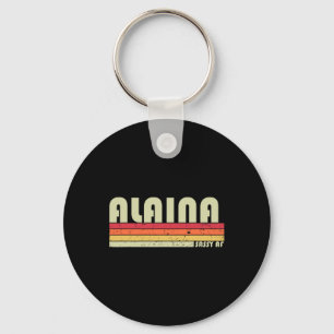Porte-clés Alaina Nom du cadeau Personnalisé Retro Vintage 80