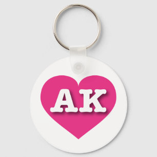 Porte-clés Alaska Hot Pink Heart - J'aime AK