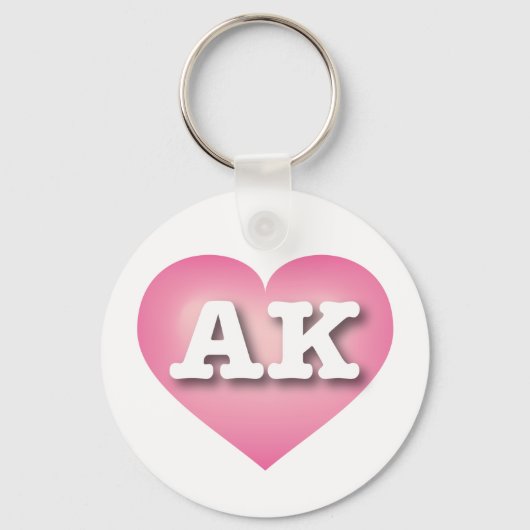 Porte-clés Alaska Rose Fade Heart - I love AK (Recto)
