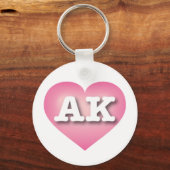 Porte-clés Alaska Rose Fade Heart - I love AK (Recto)