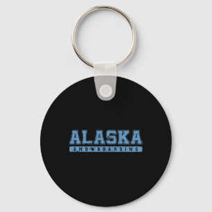 Porte-clés Alaska Snowboard Sky Blue Texte Vintage