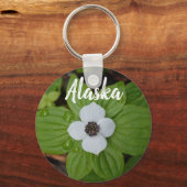 Porte-clés Alaska White Dogwood Flower et Ocean Mountain (Recto)