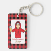 Porte-clés Alaskan Cruise Homme Caricature Drôle La Neige Drô (Dos)