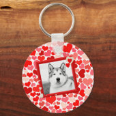 Porte-clés Alaskan Malamute Chien Valentines Coeur (Recto)