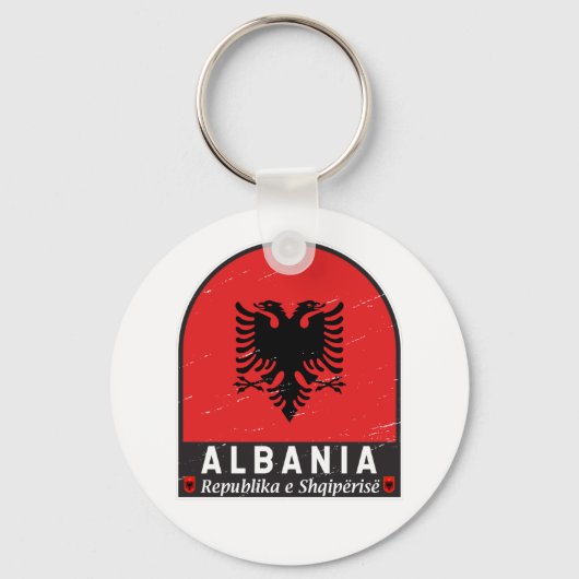 Porte-clés Albania Flag Emblem Distressed  (Recto)