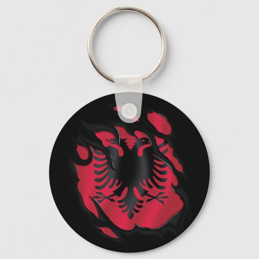 Porte-clés Albanie Drapeau déchiré (Recto)