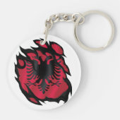 Porte-clés Albanie Drapeau déchiré (Dos)