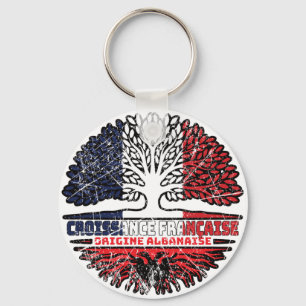 Porte-clés Albanie Pavillon français des racines d'arbres