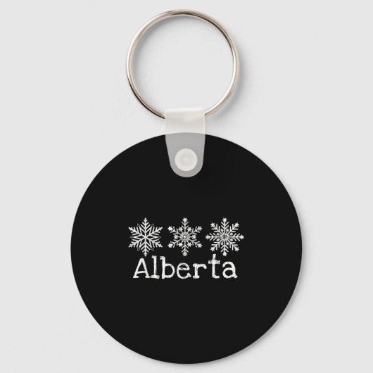 Porte-clés Alberta Canada Ski Ski Ski Snowflakes hiver (Recto)