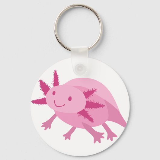 Porte-clés Albino rose mignon Axolotl (Recto)