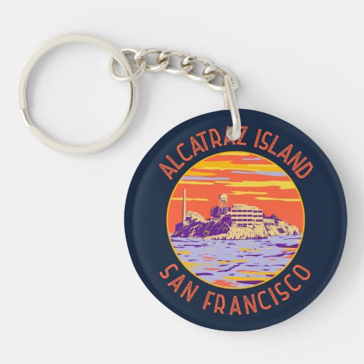 Porte-clés Alcatraz Island San Francisco Cercle en détresse (Devant)