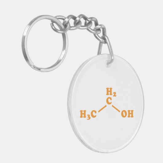Porte-clés Alcool Éthanol Formule chimique moléculaire (Devant gauche)
