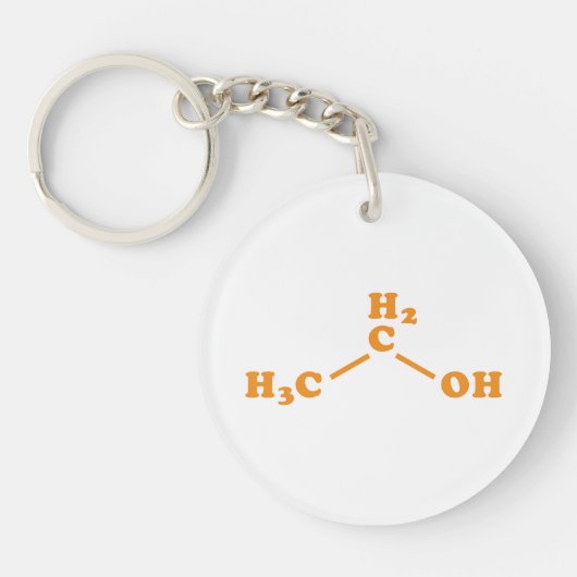 Porte-clés Alcool Éthanol Formule chimique moléculaire (Devant)