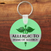 Porte-clés Alerte allergique allergique aux CADÈLES D'ARGENT  (Recto)