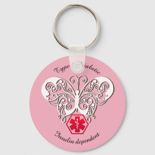 Porte-clés Alerte diabétique Type 1 ou 2 Personnaliser