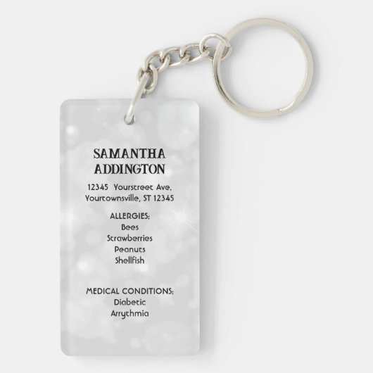 Porte-clés Alerte Médicale (Dos)