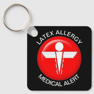 Porte-clés Alerte Médicale d'allergie latex