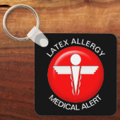 Porte-clés Alerte Médicale d'allergie latex (Recto)