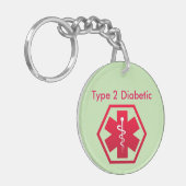 Porte-clés Alerte Médicale diabétique (Devant gauche)