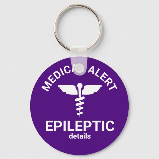 Porte-clés Alerte Médicale Epileptic Purple (Recto)