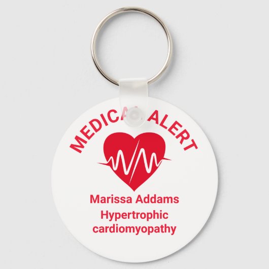 Porte-clés Alerte Médicale, patient cardiaque (Recto)