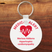 Porte-clés Alerte Médicale, patient cardiaque (Recto)