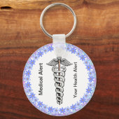 Porte-clés Alerte Médicale personnalisable Caduceus (Recto)